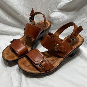 Born Women’s Leather Slingback Buckle Sandals